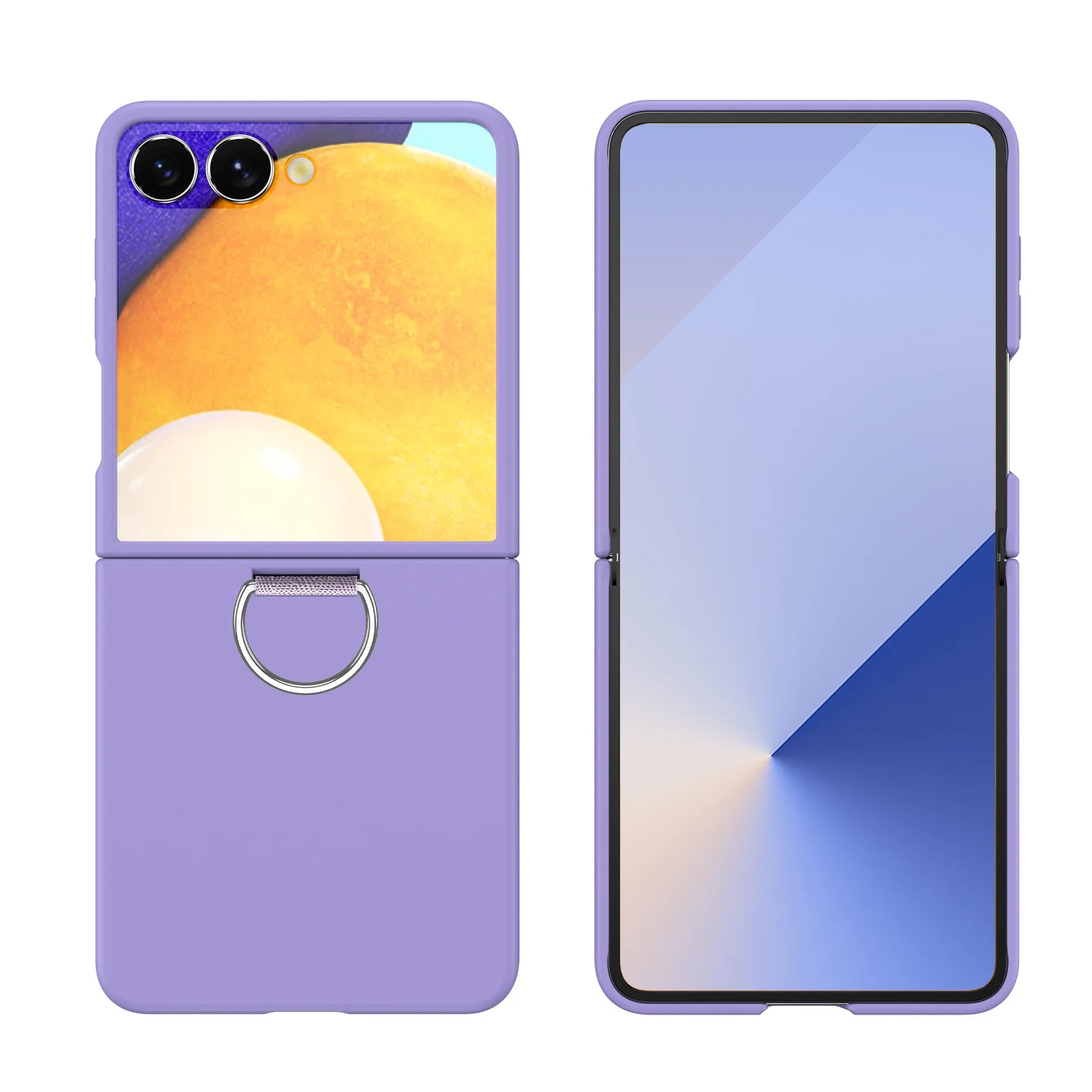 Elegant Matte PC Phone Case with Ring Holder for Samsung Galaxy Z Flip 7