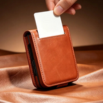 Genuine Calf Cowhide Leather Case with Card Pocket for Samsung Galaxy Z Flip 8