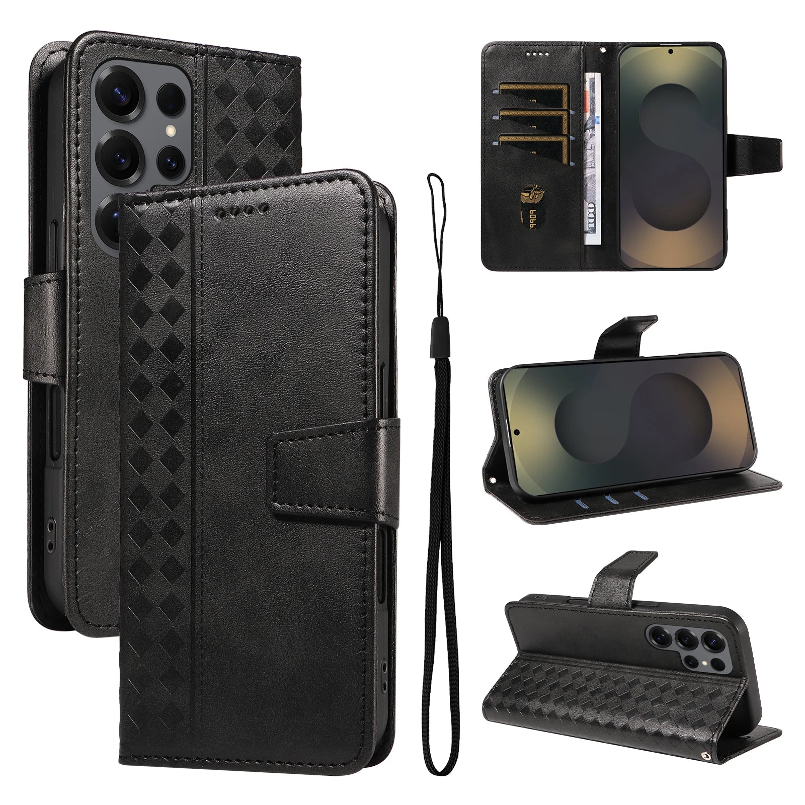 Samsung Galaxy S25 Series Flip Leather Wallet Case with Kickstand