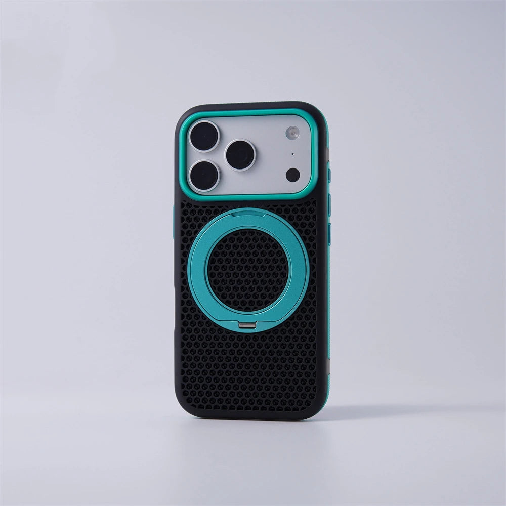 MagSafe Rotating Ring Stand Case with Mesh Back for iPhone 18 Series