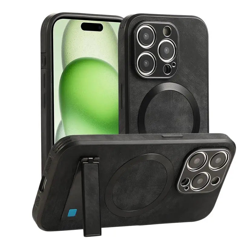 Matte PU Leather MagSafe Case for iPhone 16 Series