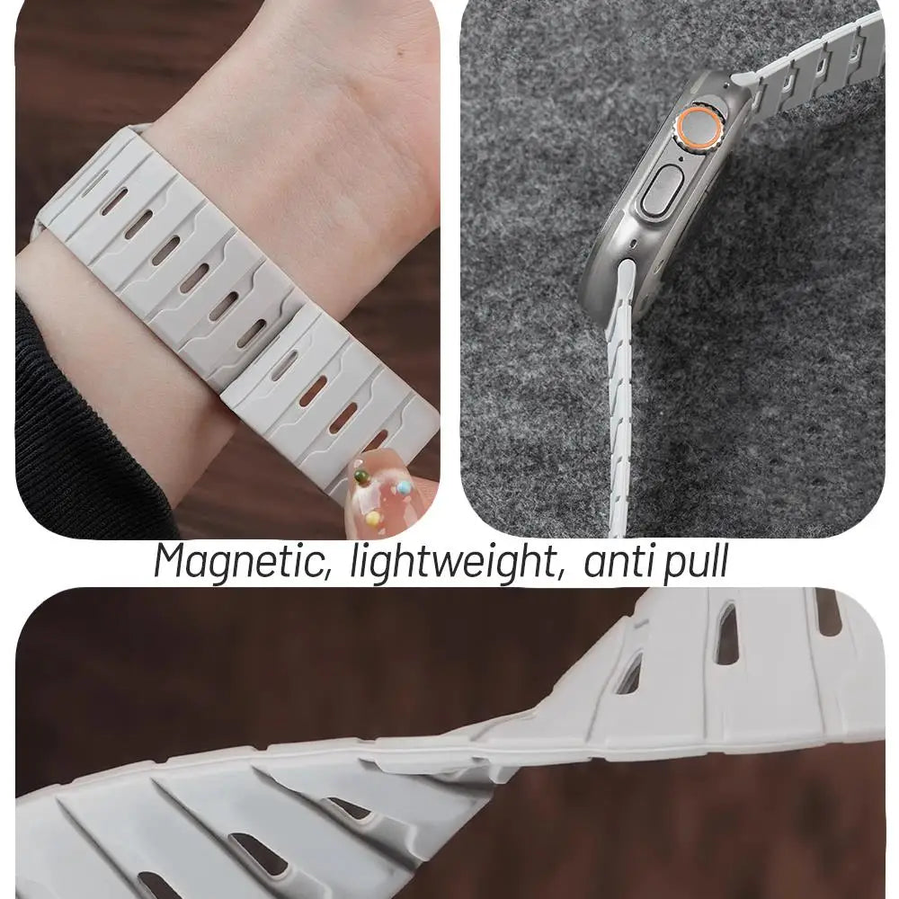 Durable Magnetic Silicone Strap for Apple Watch