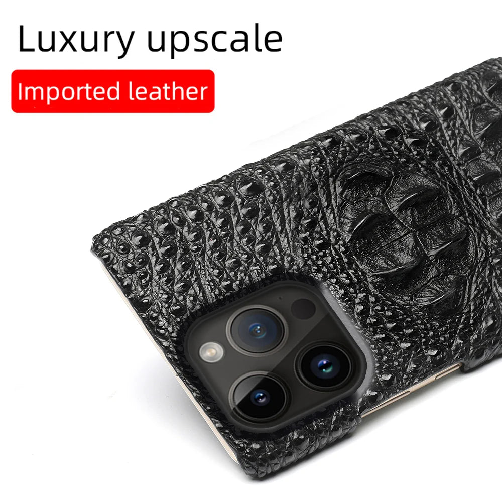 Luxury 3D Patterned Leather Case for iPhone 16 Series