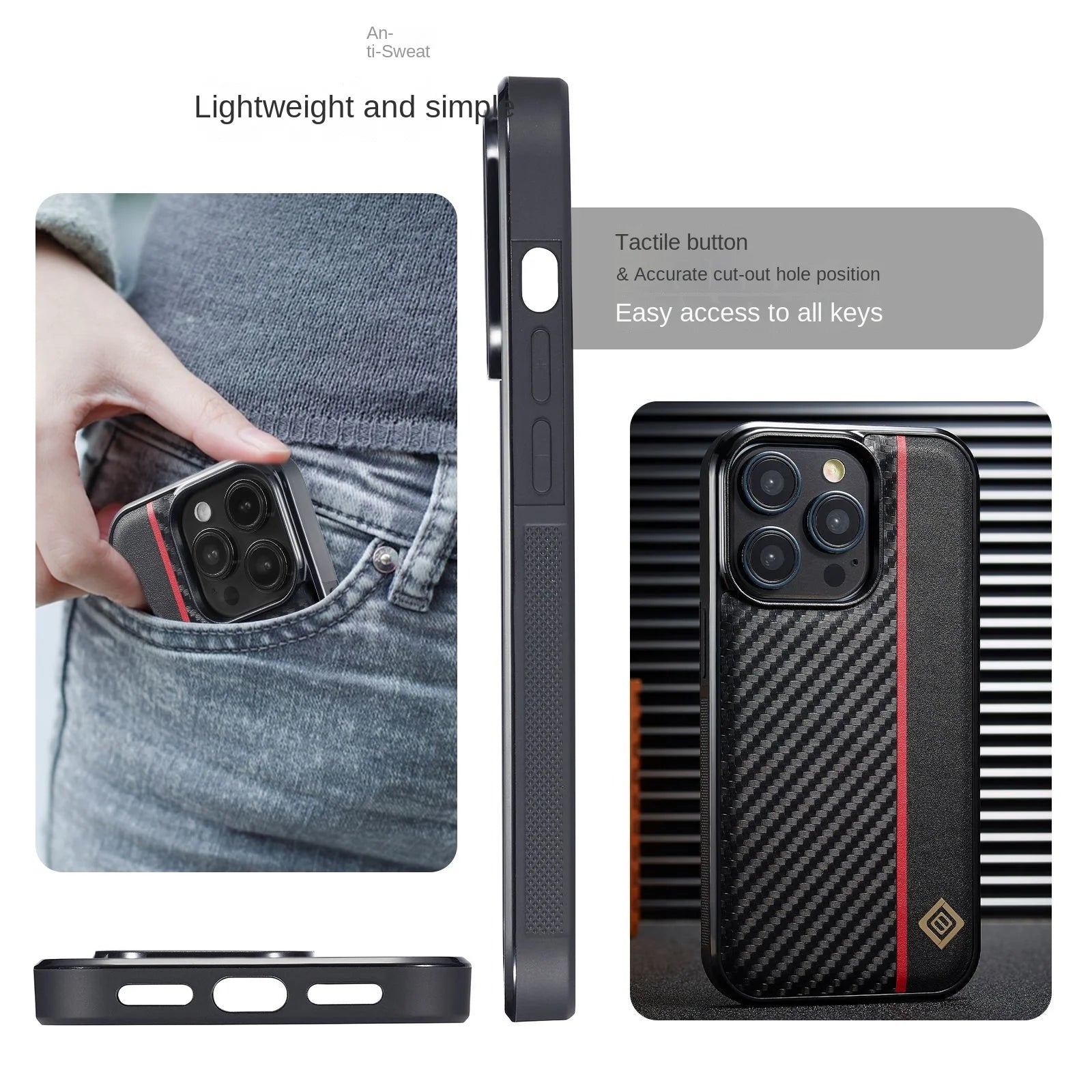 Luxury Leather Shockproof Phone Case for iPhone 15 Series