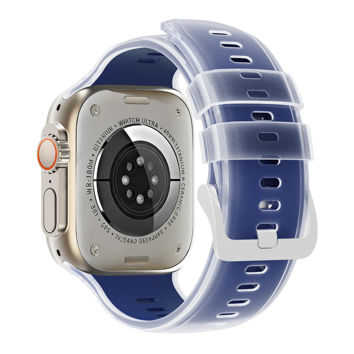 Dual-Layer Silicone Sport Band with Quick-Release Buckle for Apple Watch