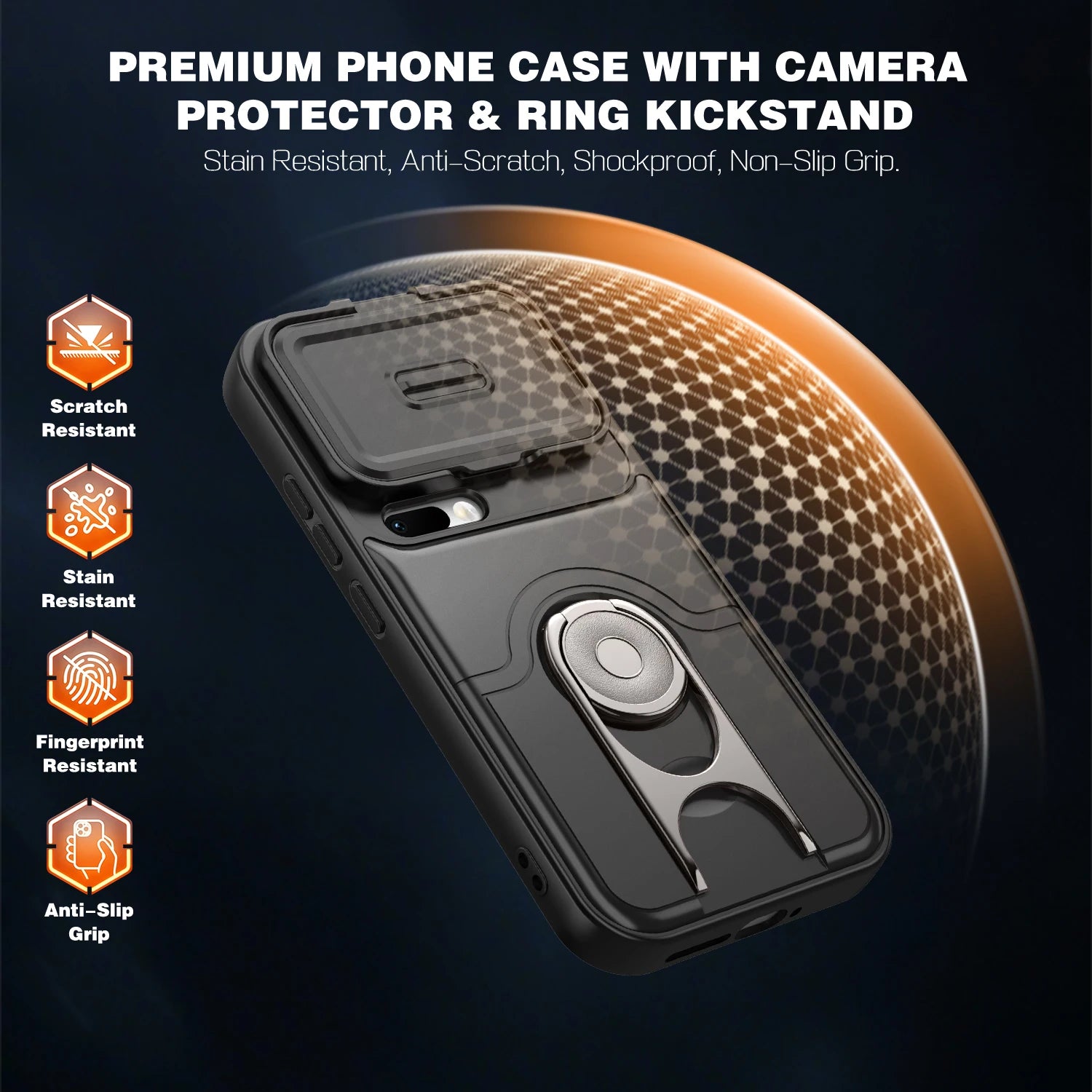 Rugged Case with Ring Stand and Lens Cover for Xiaomi 17 Series