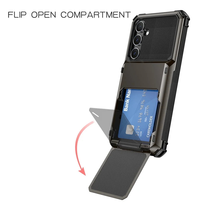 Heavy Duty Armor Wallet Phone Case for Samsung Galaxy A56