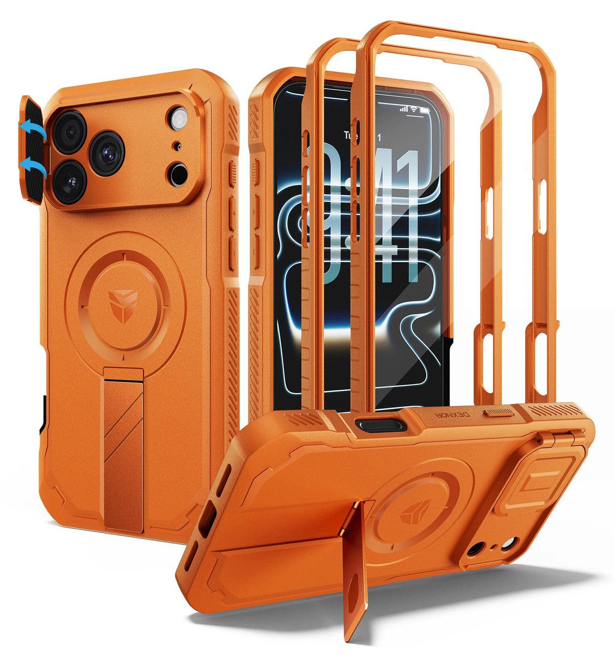 Shockproof Kickstand Case with Raised Camera Protection for iPhone 18 Pro Max