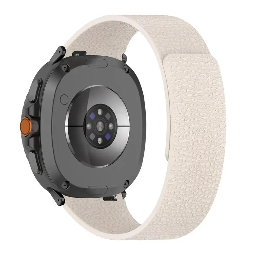 Premium Magnetic Lychee Pattern Silicone Watchband for Samsung Galaxy Watch 8 / Galaxy Watch 8 Classic