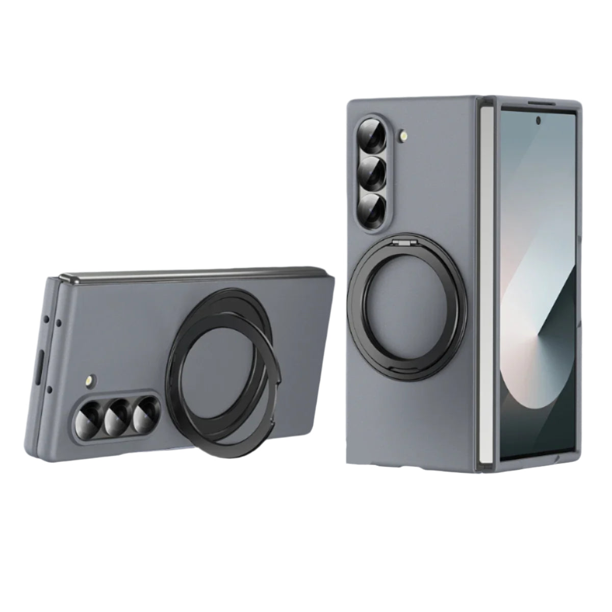 Skin-Feel Ultra Thin Magnetic Case with 360° Ring Kickstand for Samsung Galaxy Z Fold 6