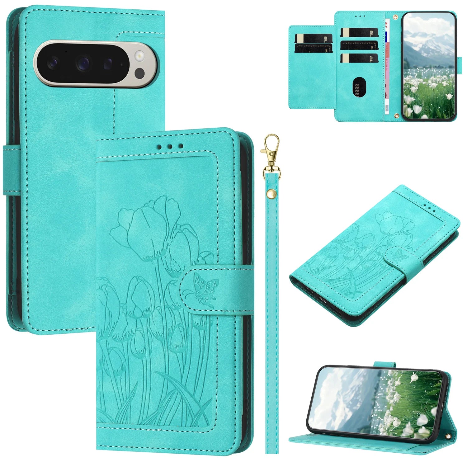Premium Tulip Wallet Case with Kickstand for Google Pixel 10 Series