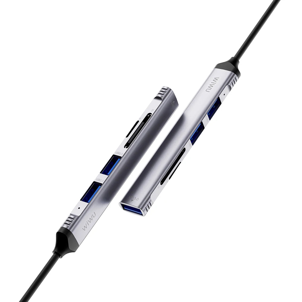 WiWU HB003 5-in-1 USB-C Hub with SD/TF Card Slot