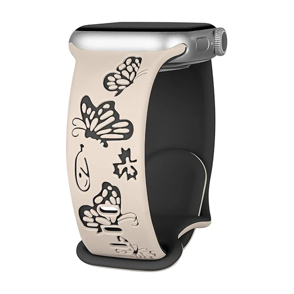 Fashion Engraved Silicone Bands for Apple Watch