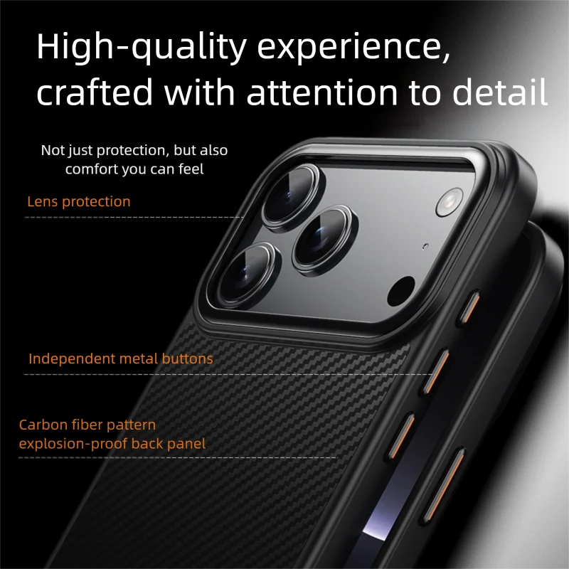 Carbon Fiber Aramid Style MagSafe Case for iPhone 17 Series