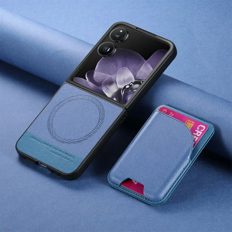 Samsung Galaxy Z Flip 7 Luxury Magnetic Leather Case with Card Holder