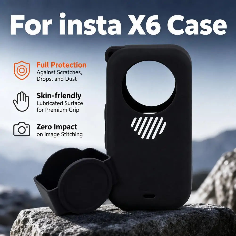 Full-Body Silicone Shock-Absorbing Case For Insta360 X6