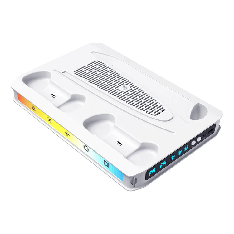 PS5 Cooling Station with Dual Controller Charger and RGB Lighting