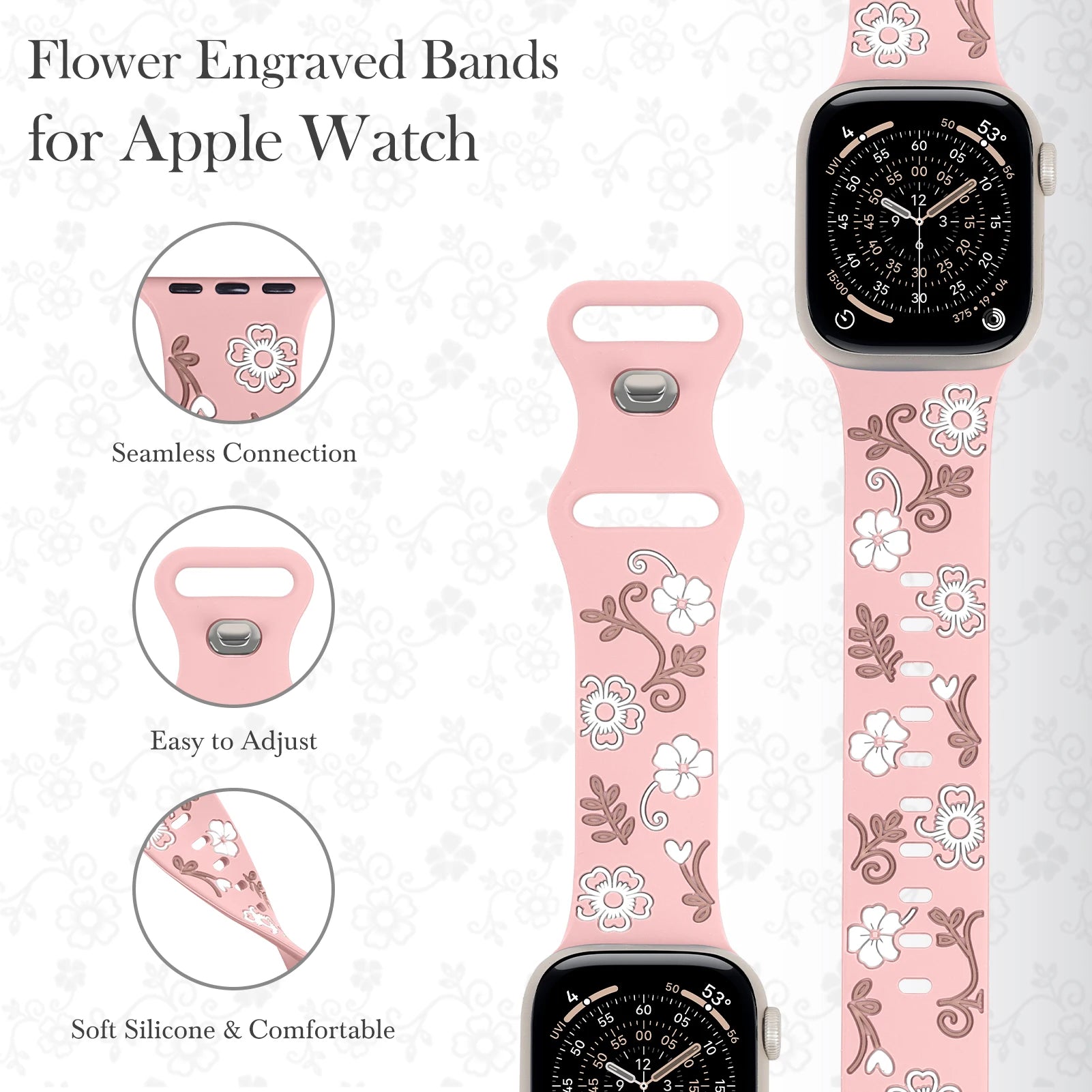 Soft Engraved Silicone Strap for Apple Watch