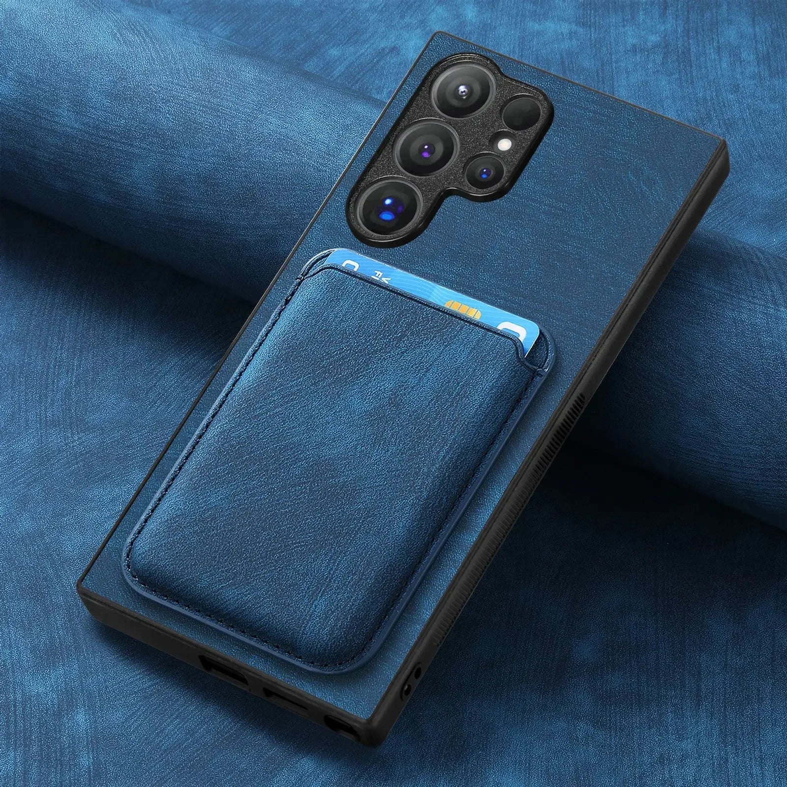 Luxury PU Leather Magnetic Card Slot Wallet Cover for Samsung Galaxy S24 Series