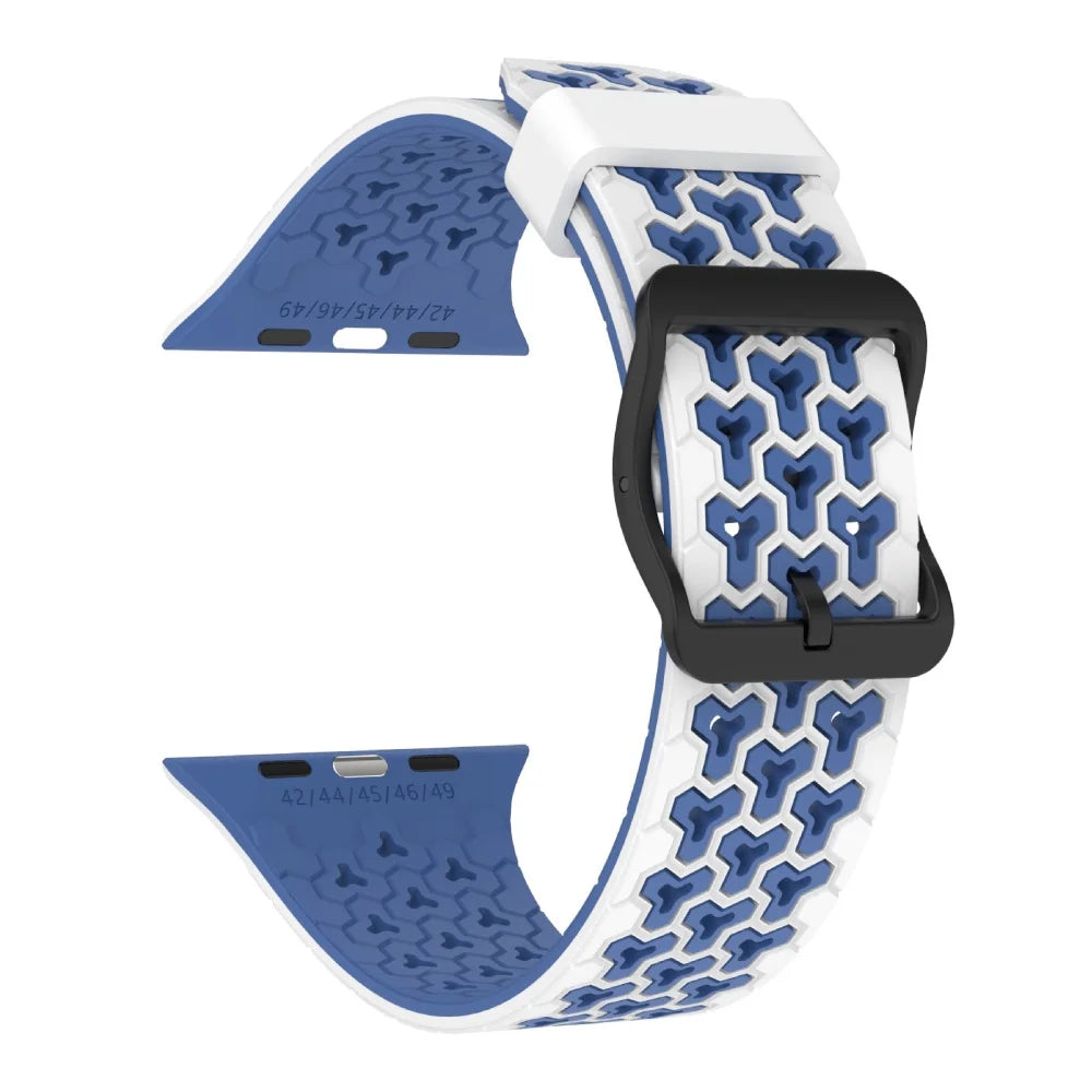 Two-Tone Silicone Band with Pin-and-Tuck Buckle for Apple Watch
