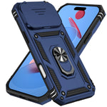 iPhone 17 Series Military-Grade Drop Protection PC+TPU Case with Magnetic Ring and Sliding Lens Protection