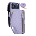 Crossbody Leather Wallet Case with Zipper and Card Slots for iPhone 17 Series