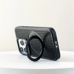Honeycomb Cooling Magnetic Stand Phone Case for iPhone 15 Series