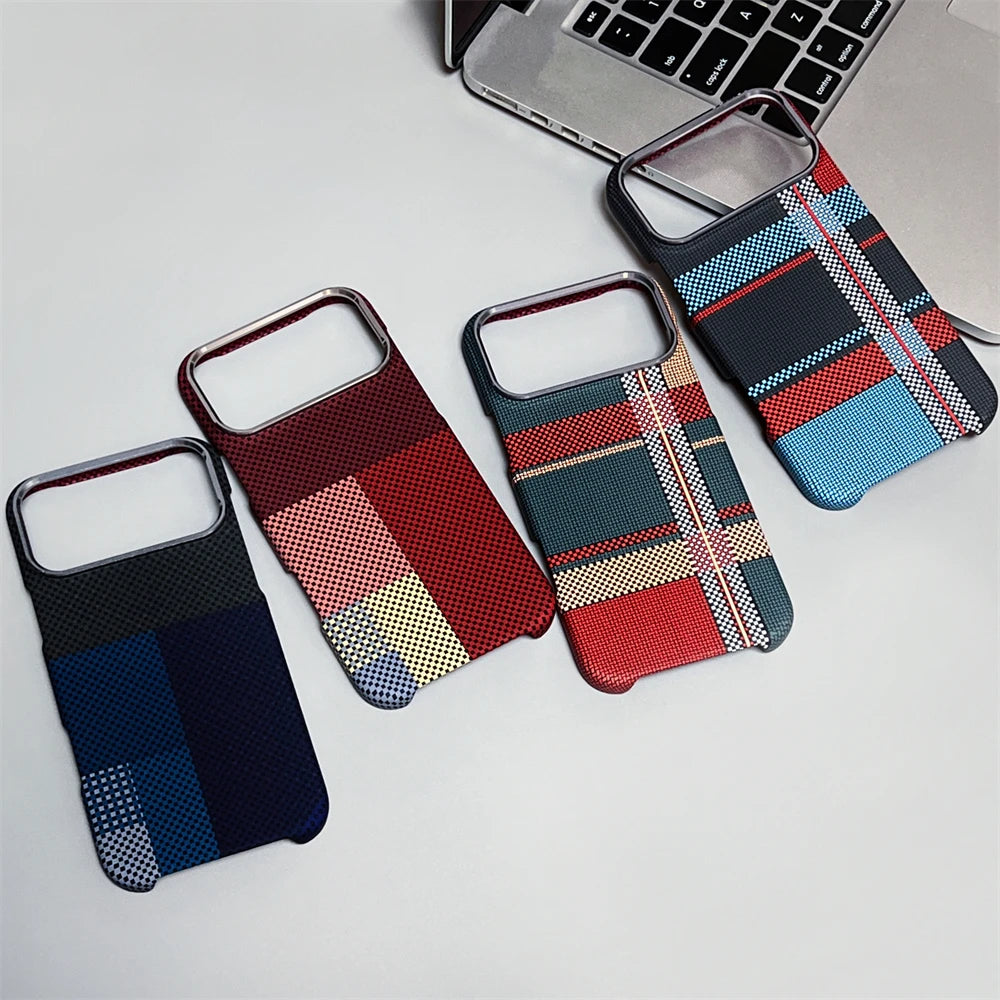 Colorful Carbon Fiber MagSafe Case with Metal Lens Frame for iPhone 17 Series