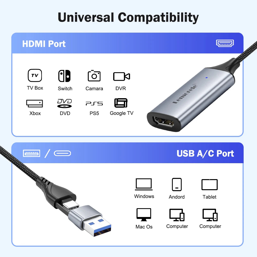 Lemorele USB 3.0 HDMI Video Capture Card