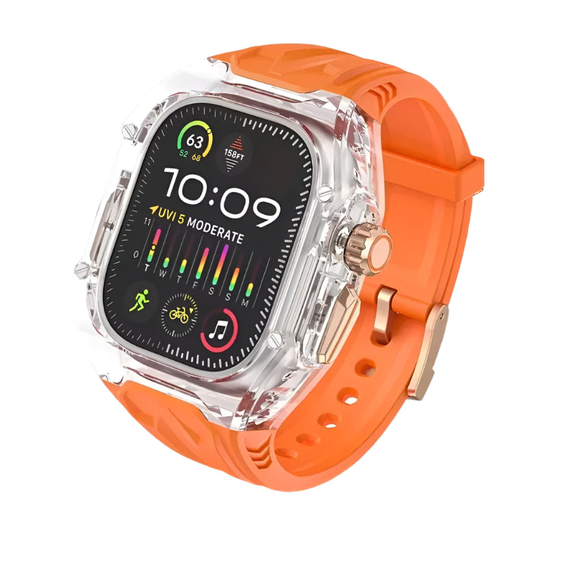 Luxury Transparent Case with Integrated Strap for Apple Watch
