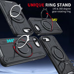Shockproof Magnetic Hybrid Phone Case with Rotating Ring Bracket for iPhone 16e
