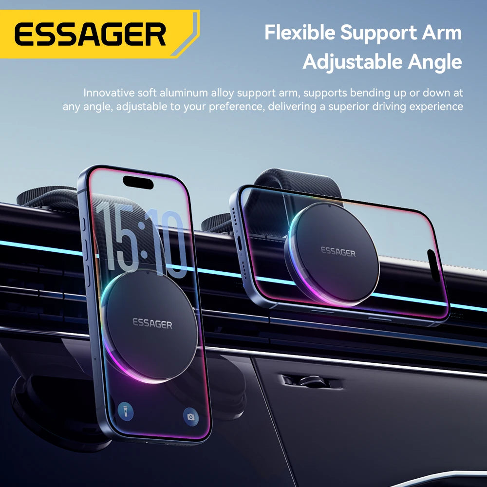 Essager 15W Magnetic Car Phone Holder With LED and 360° Rotation