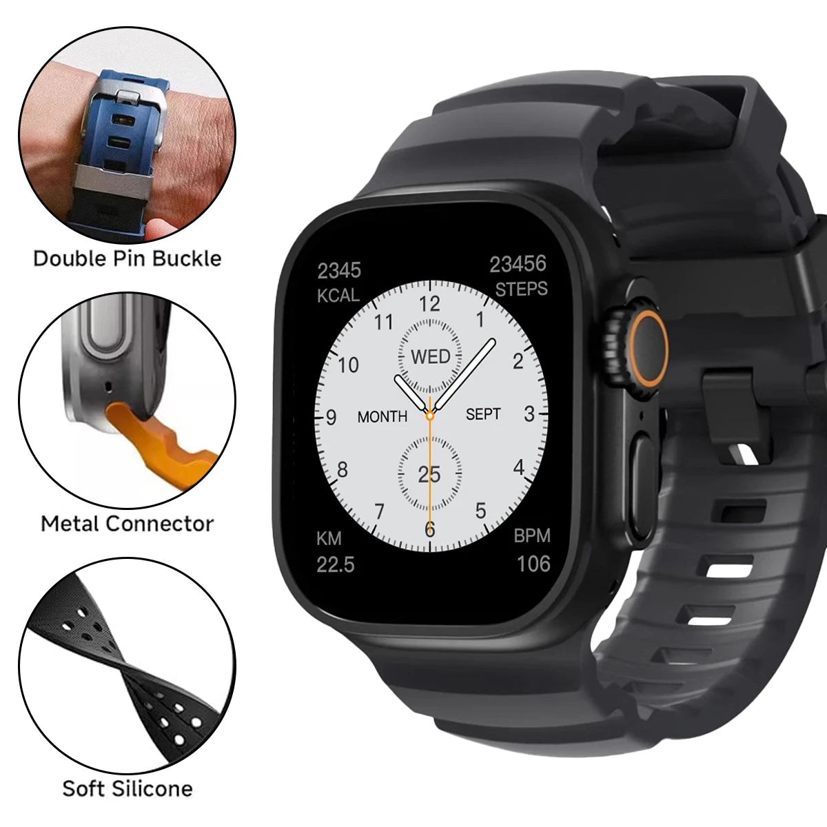 Durable Sports Silicone Band for Apple Watch