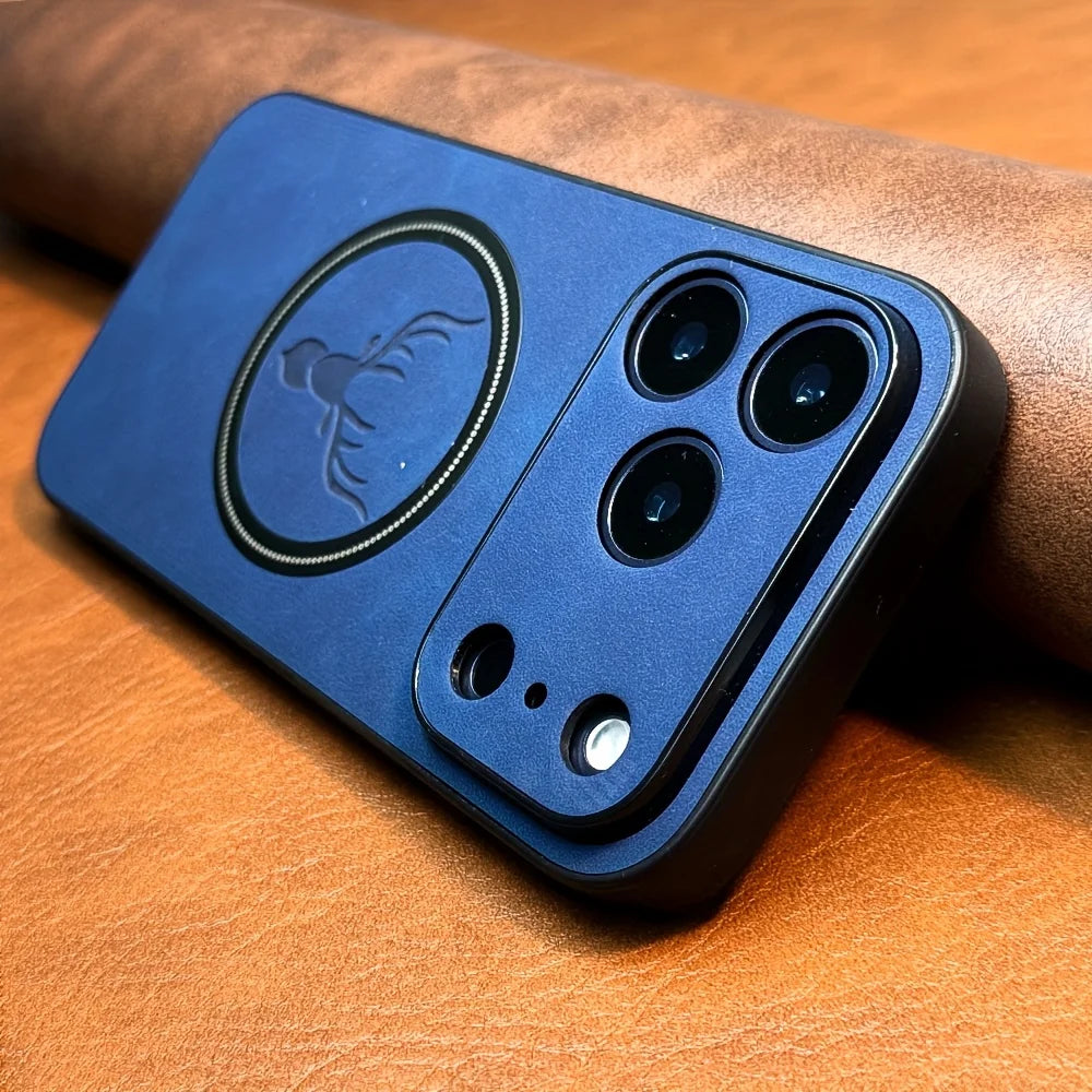 PU Leather MagSafe Case with Raised Camera Ring for iPhone 18 Series