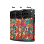 Luxury Flower Pattern Leather MagSafe Case for iPhone 17 Series
