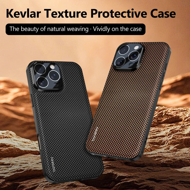 Premium Kevlar Carbon Fiber Grid Texture Case for iPhone 17 Series