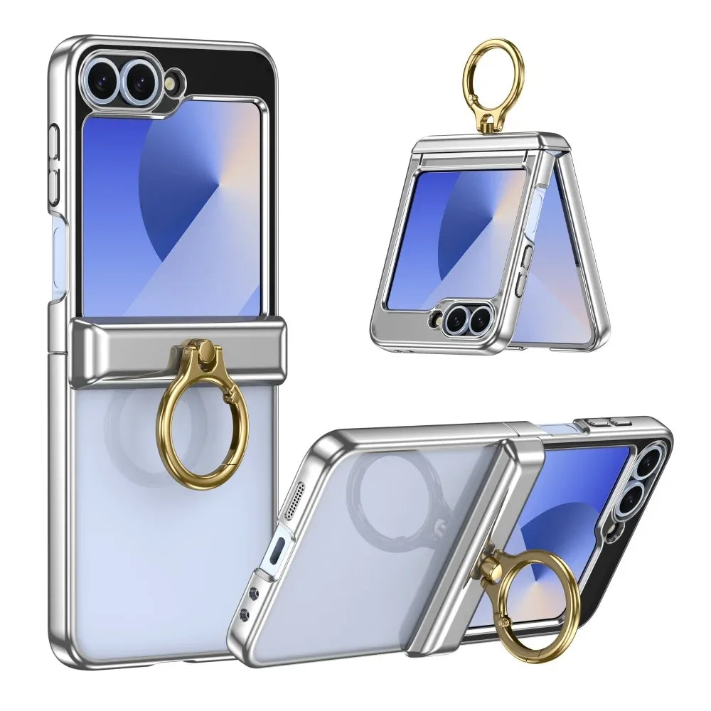 Luxury Hard Protective Case with Ring for Samsung Galaxy Z Flip 6