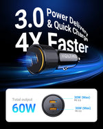 VOLTME 60W Dual USB-C Car Charger