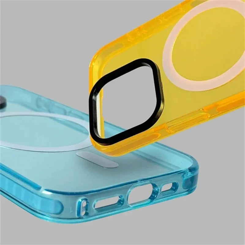 Neon Color Clear Bumper MagSafe Case for iPhone 16 Series
