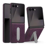 Samsung Galaxy Z Flip 7 PU Leather Magnetic Case with Stand
