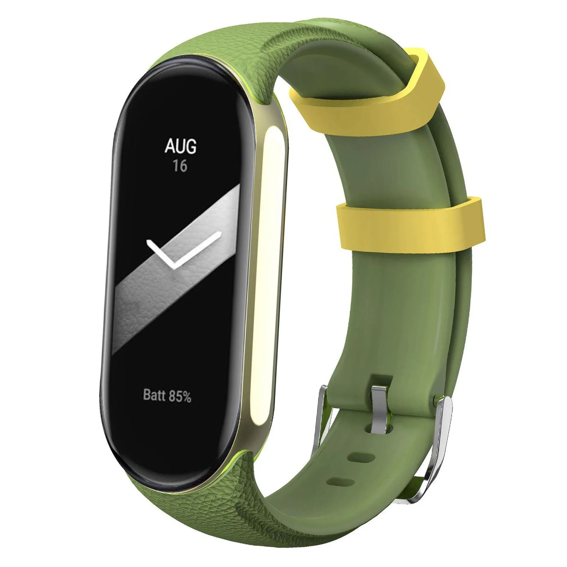 Faux Leather Texture Silicone Strap for Xiaomi Smart Band 10