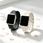 Silicone Floral Engraved Band with Scalloped Edges for Apple Watch