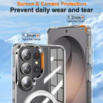 Clear Magnetic Case with 360° Rotating Stand for Samsung Galaxy S26 Series