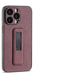 Professional PU Leather Armor Case with Grip Stand for iPhone 14 Series