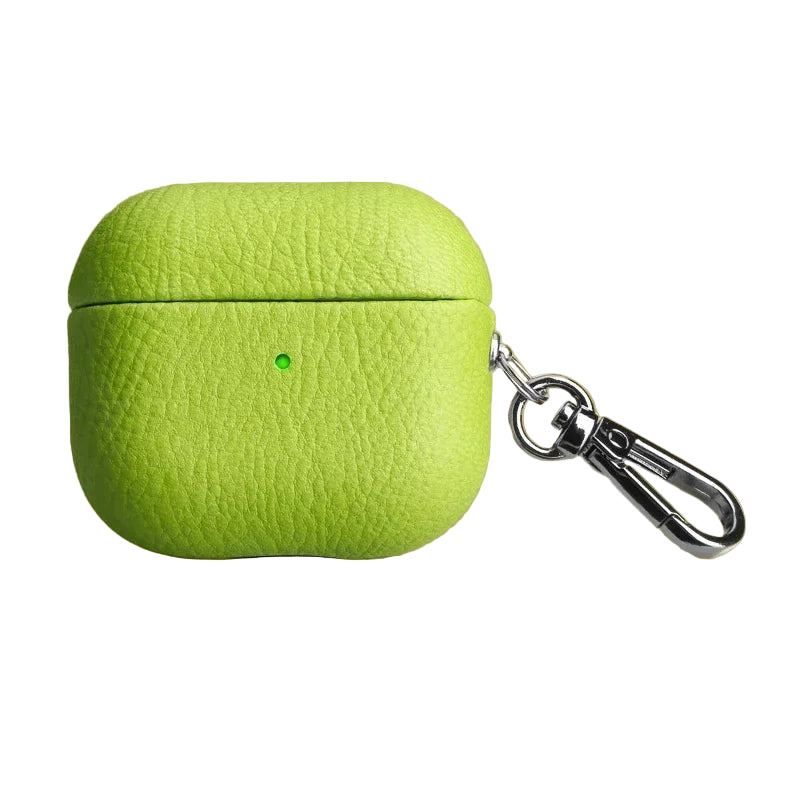 Lychee Pattern Cowhide Case with Secure Buckle for AirPods Pro 2