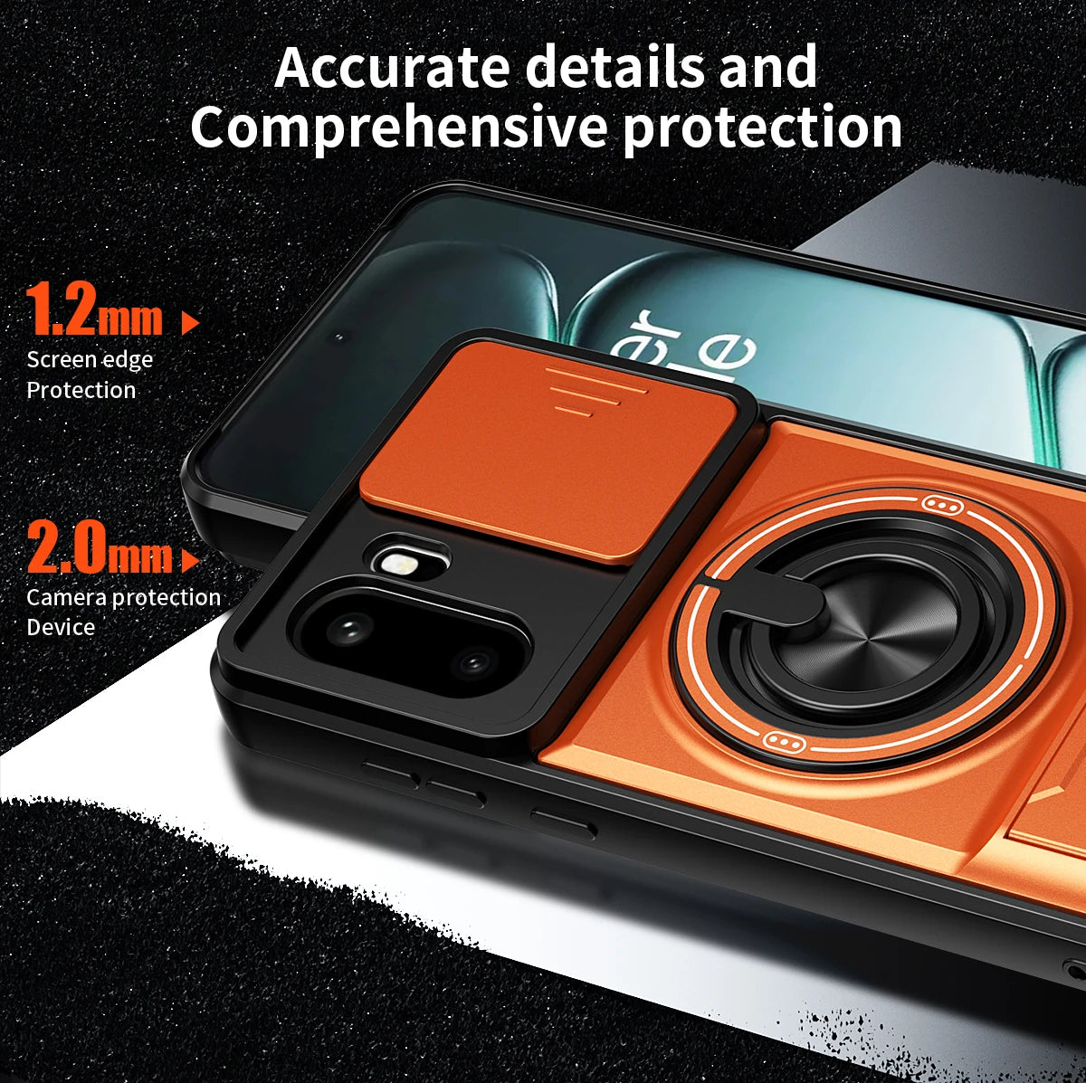 OnePlus 15R Armor Case with Slide Camera Lens Cover