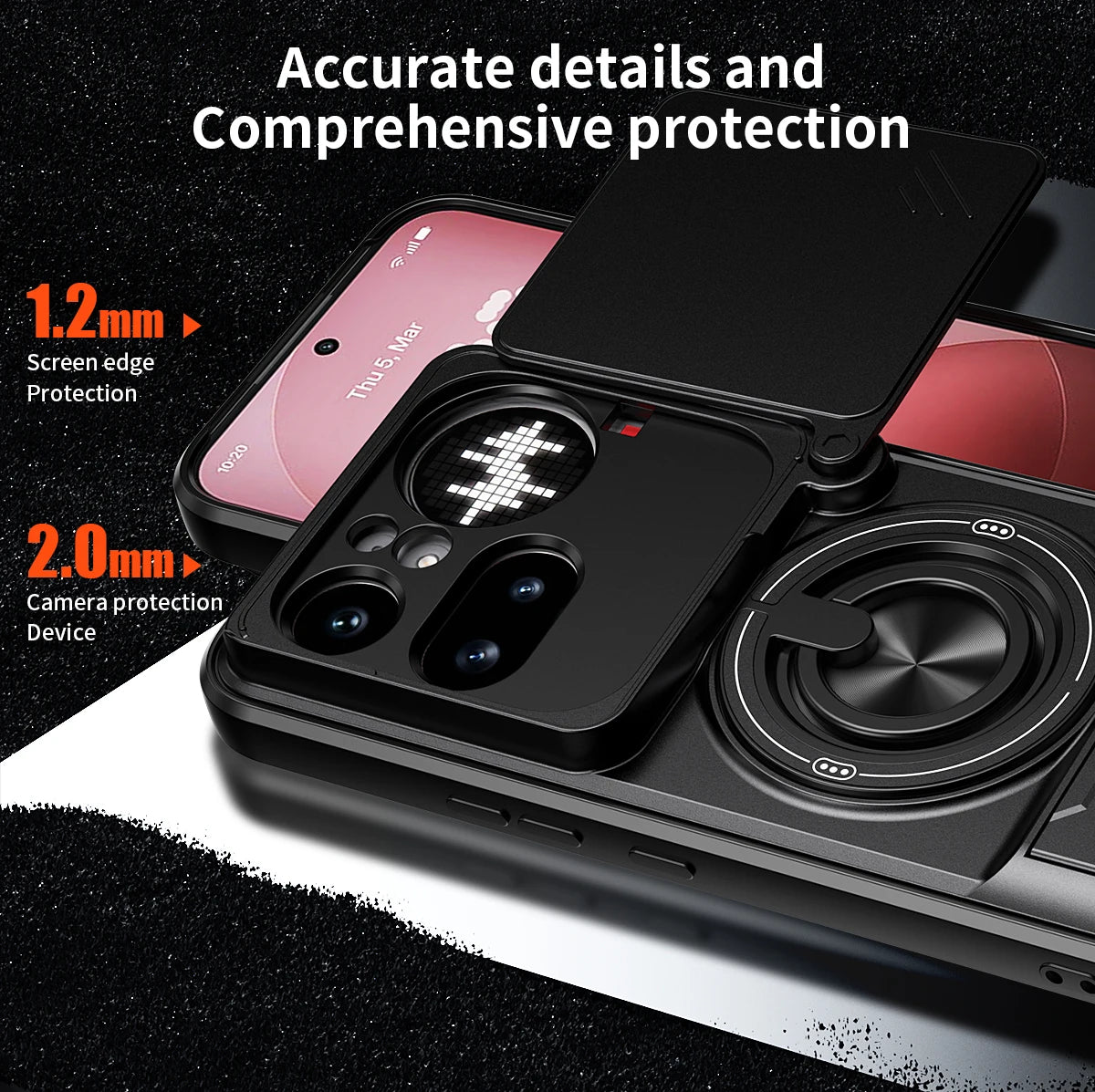 Nothing Phone 4a Pro Hard Shell Magnetic Case with Lens Slide Cover