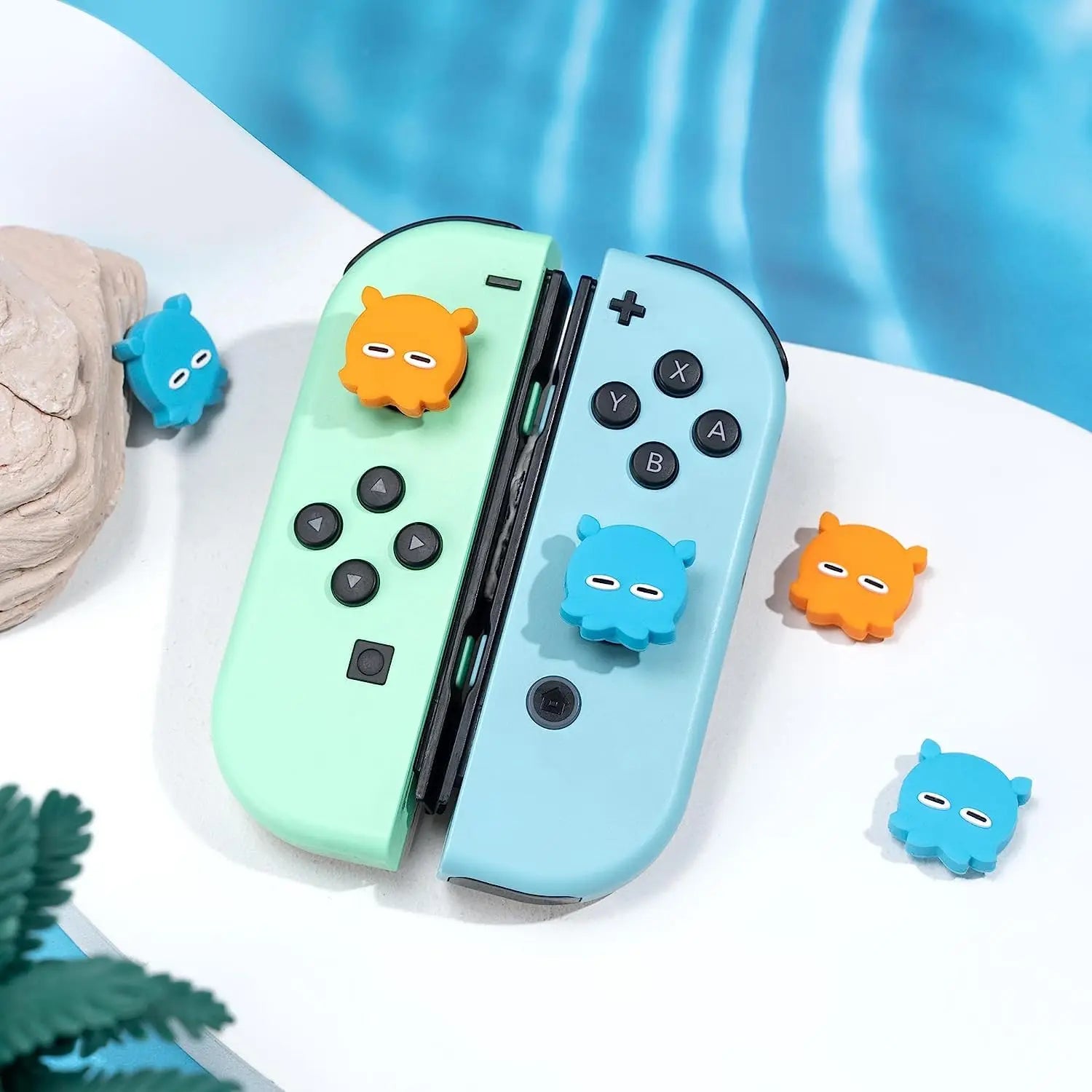 Cute Sleepy Octopus Silicone Joystick Caps for Nintendo Switch