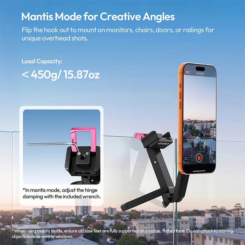 Ulanzi MA90 Overhead Phone Stand with Magnetic Selfie Stick