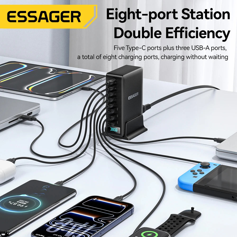Essager 380W GaN Desktop Charger with 8 Ports